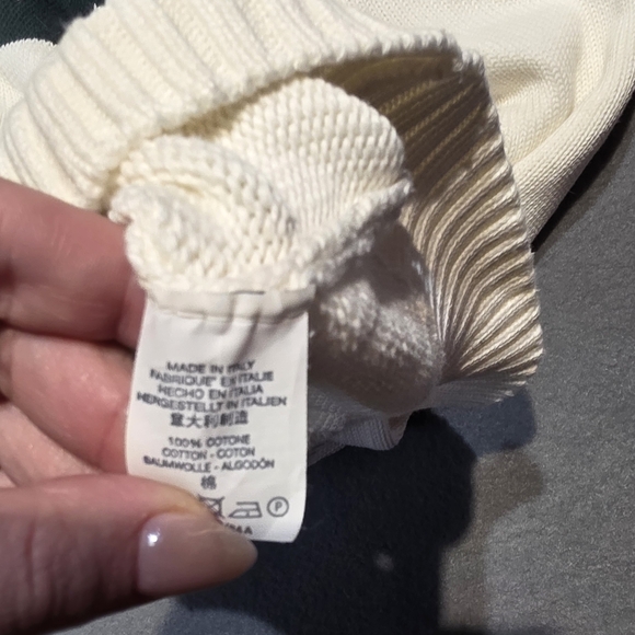 Brandy Melville Cream Sweater with Green 14 Large Fit EUC PTP 23 - Picture 6 of 6